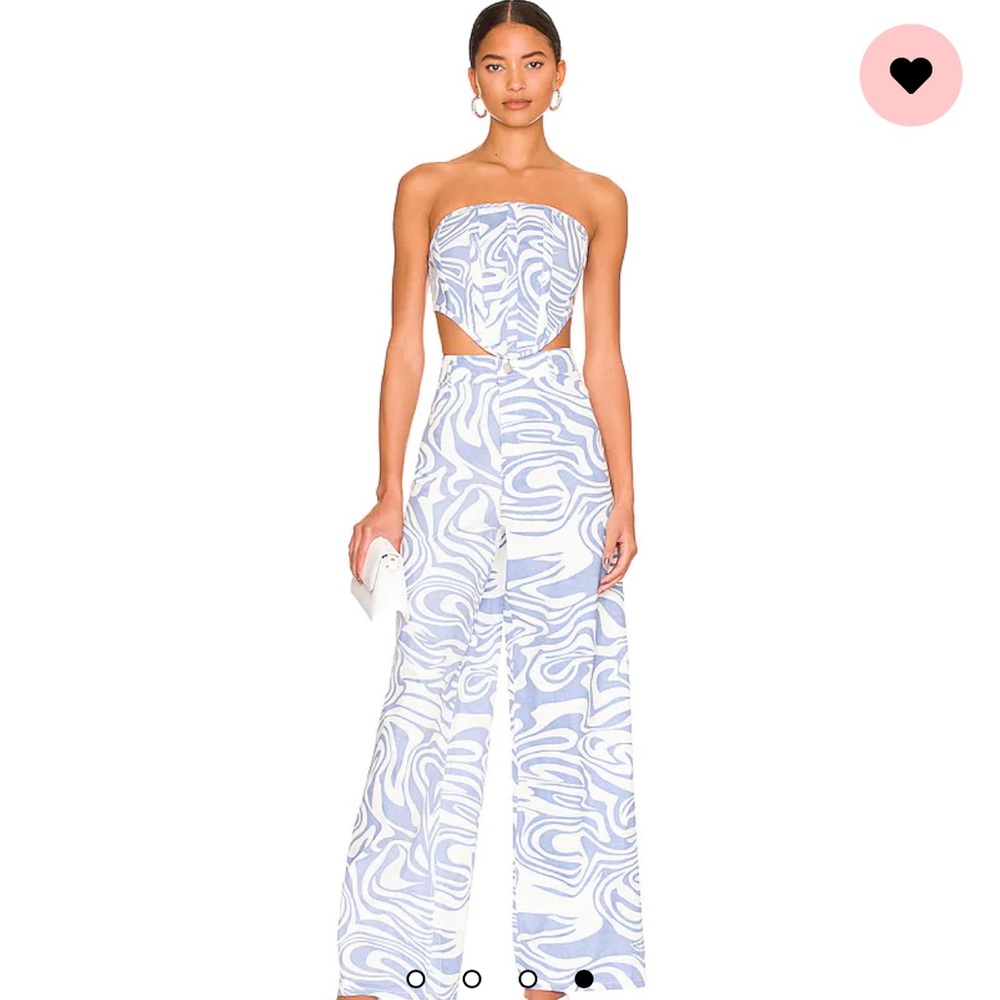 By.Dyln Ivan Blue Swirl Corset Pant Set